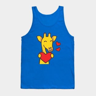 Valentine cute giraffe Tank Top